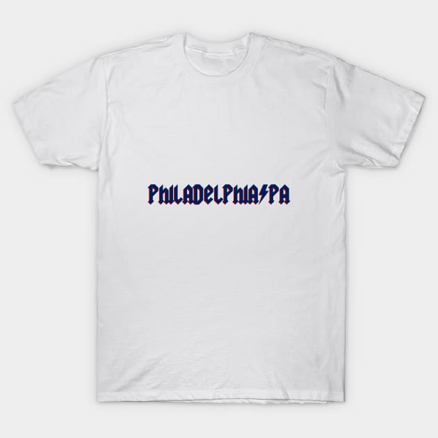 philadelphia lightning bolt lettering T-Shirt by Rpadnis